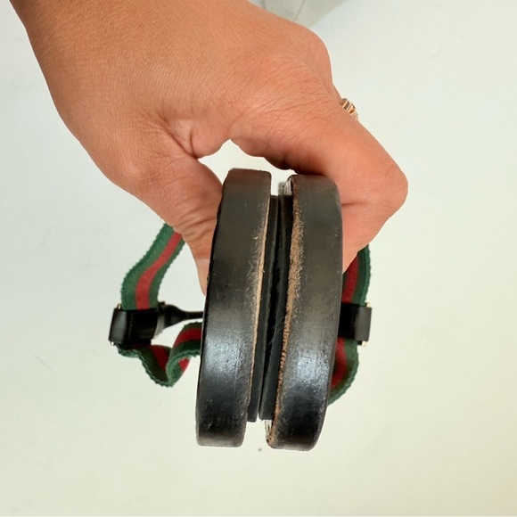 Gucci Black Lifford GG web Thong Fabric leather sandals EU 39 US 9 - Picture 9 of 10